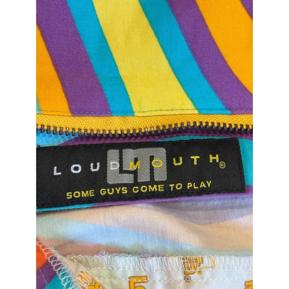 Loudmouth Golf Shorts Mens 36 Multicolor Wavy Psychedelic Stripe Cotton Stretch